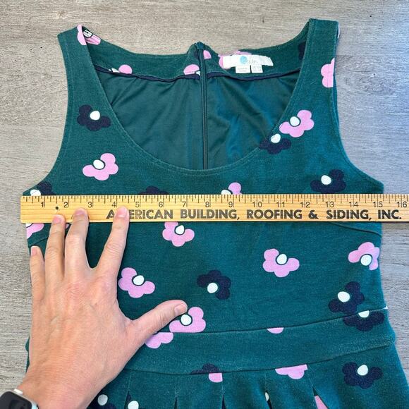Boden Joanna Fit & Flare Ponte Knit Dress Green Pink Floral Size 10 - Picture 11 of 13
